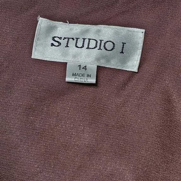 Studio I Size 14 Vintage 90s Brown Green Floral Maxi Dress Boho Cottage Earthy - Picture 4 of 7